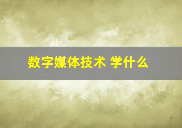 数字媒体技术 学什么